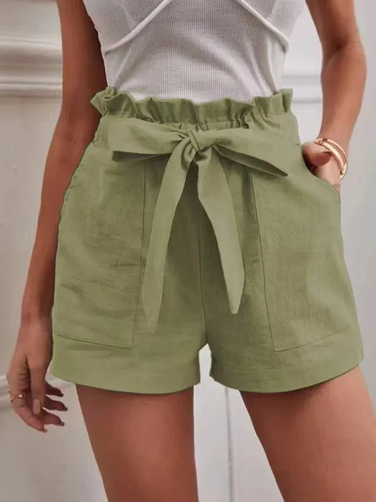 Shorts Women Pocket Drawstring Casual short Pants Summer Daily Pants