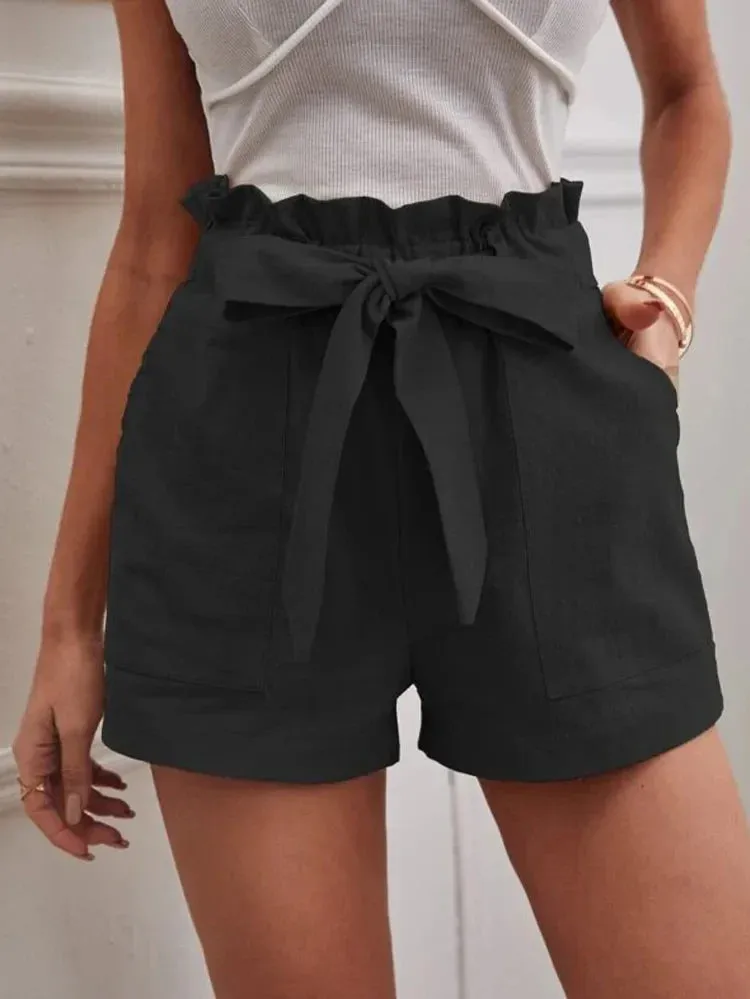 Shorts Women Pocket Drawstring Casual short Pants Summer Daily Pants