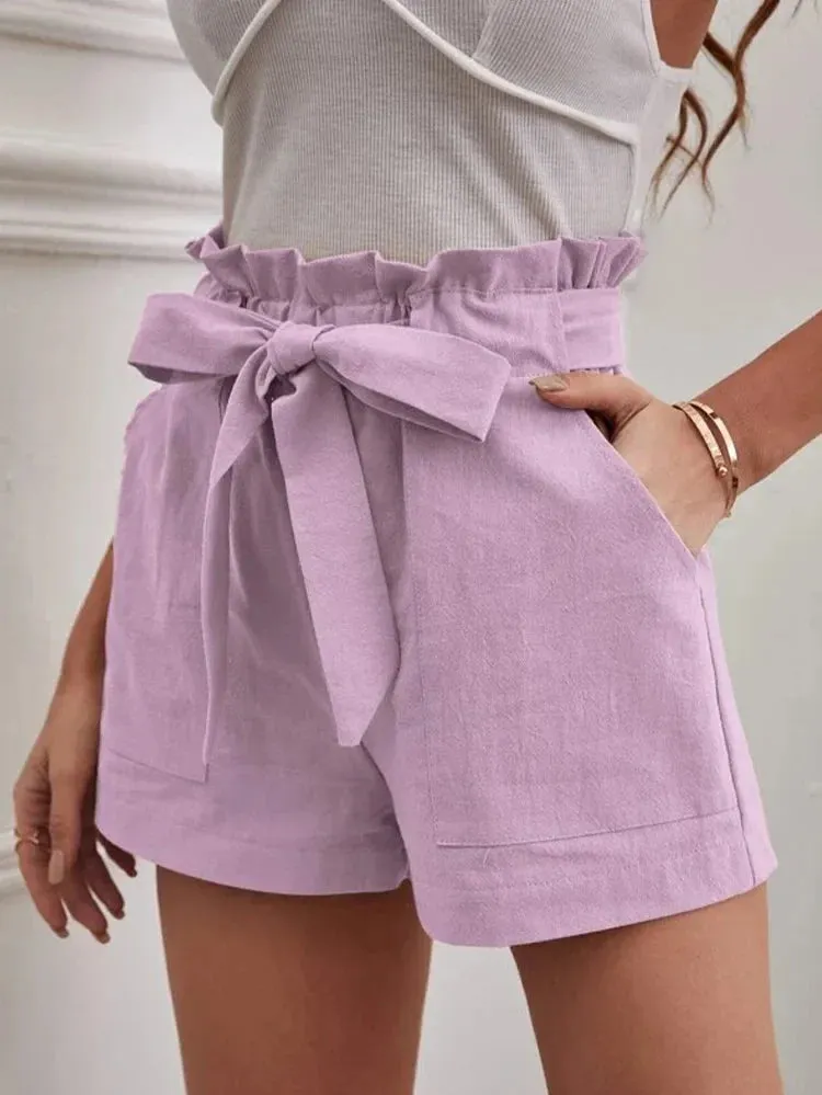 Shorts Women Pocket Drawstring Casual short Pants Summer Daily Pants