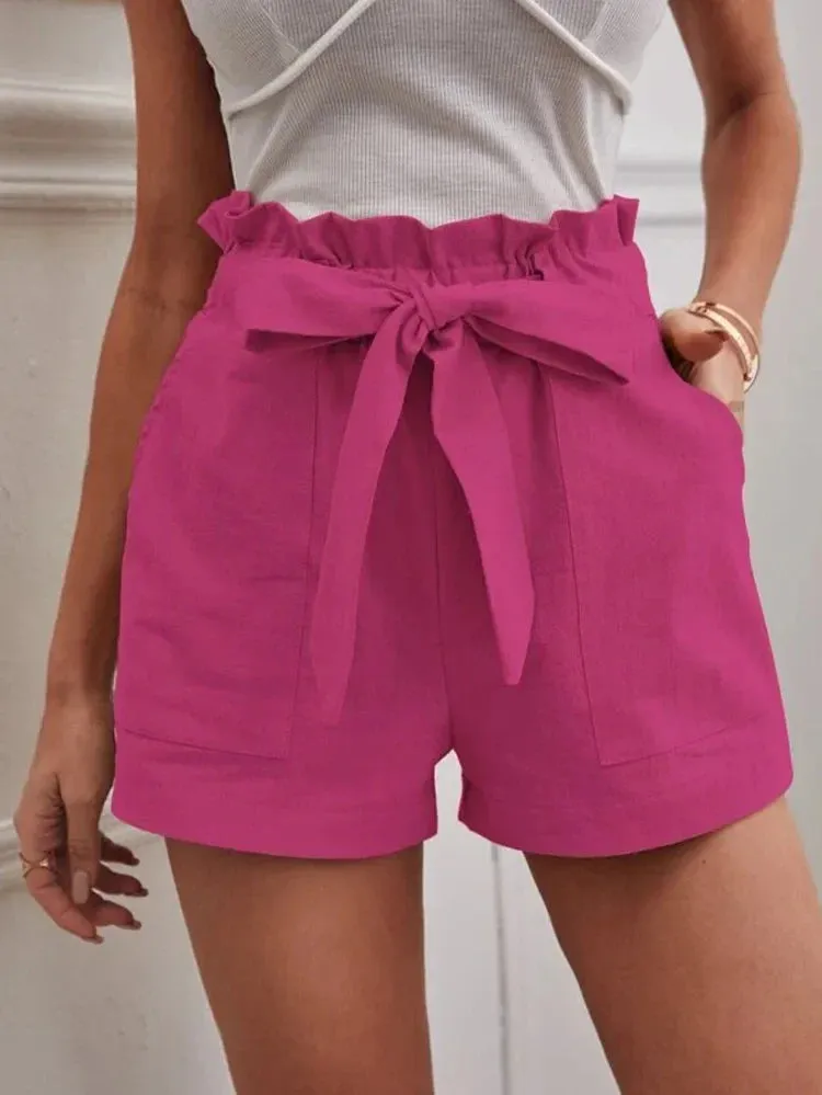 Shorts Women Pocket Drawstring Casual short Pants Summer Daily Pants