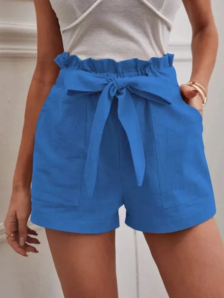 Shorts Women Pocket Drawstring Casual short Pants Summer Daily Pants