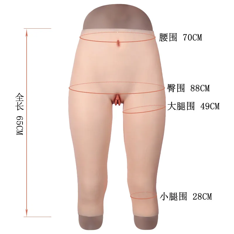Silicone Calf-length Pants with Fake Penetrable Vagina