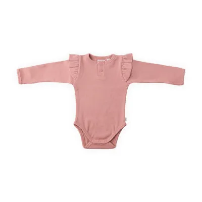Snuggle Hunny - Long Sleeve Bodysuit Rose - 0-3 Months (000)