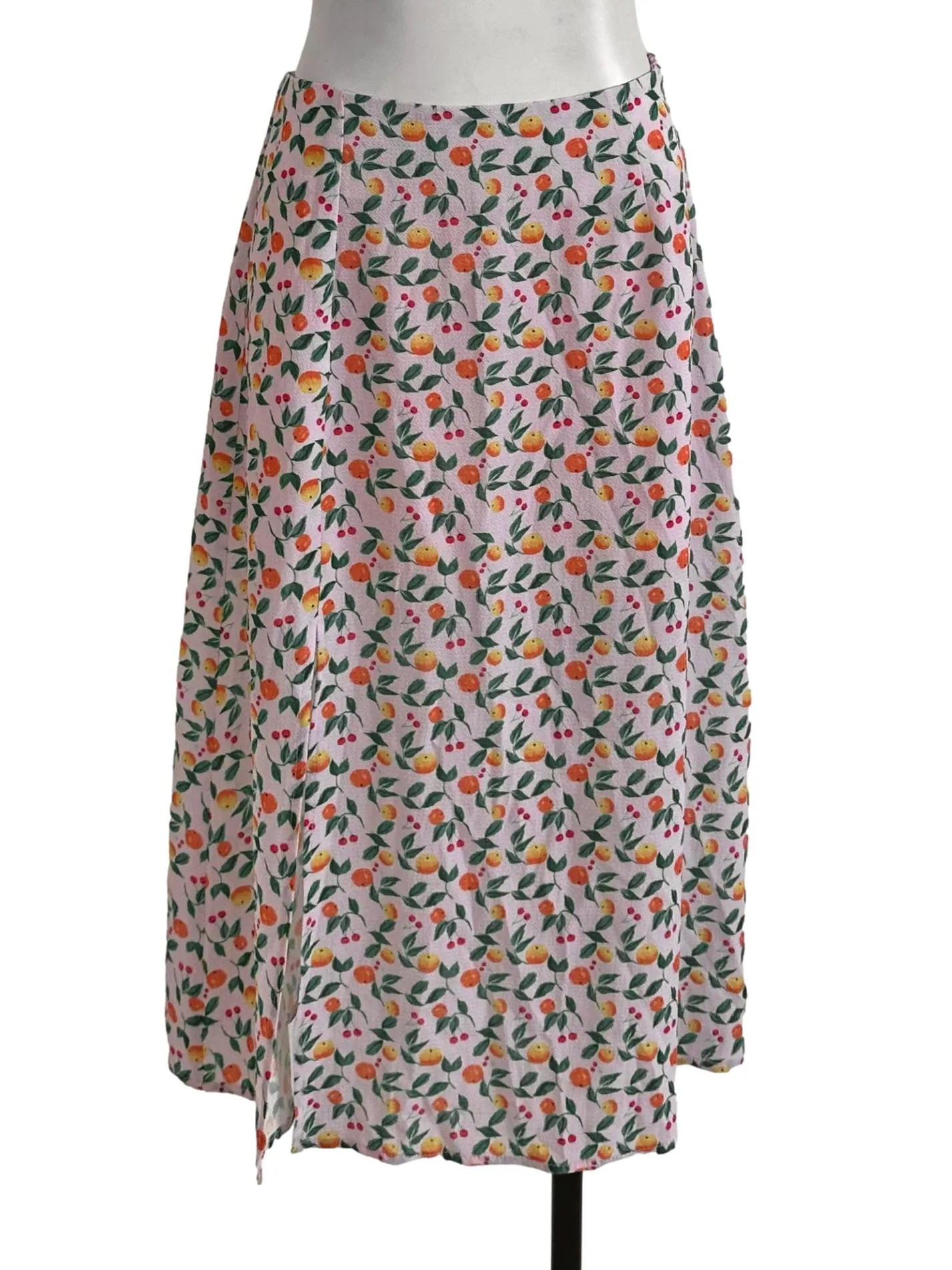 Soft Pink Fruit Pattern Skirt