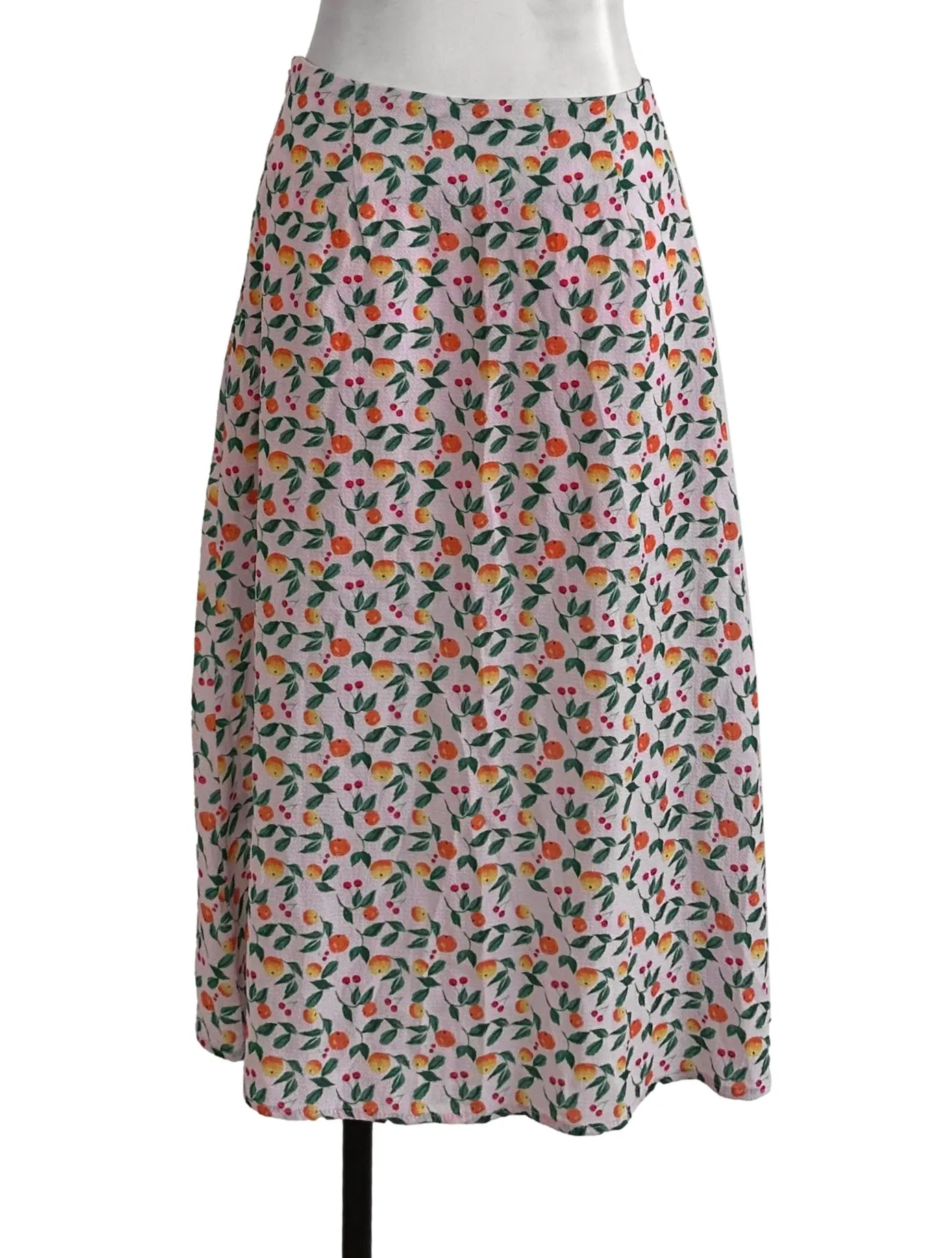 Soft Pink Fruit Pattern Skirt