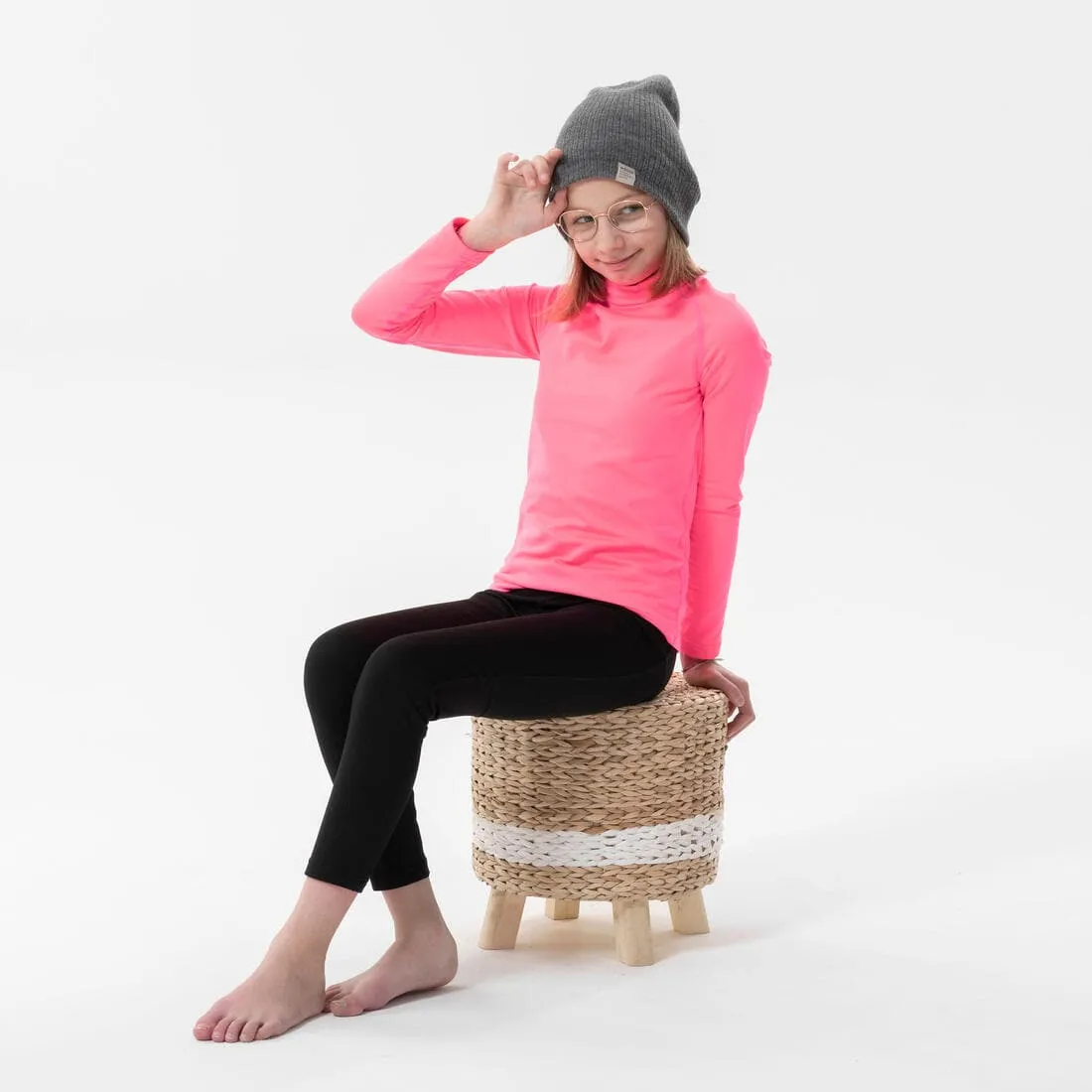Sous-vêtement thermique de ski enfant - BL500 -  haut rose