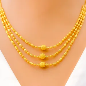 Sparkling Posh 22K Gold Three Lara Necklace Set