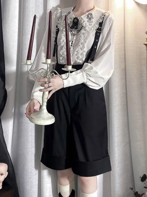 Steampunk Ouji Lolita Bloomers Black Straight Lolita Shorts