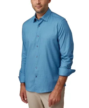 Stone Rose Accent Dot Print Soft Cotton Tencel Shirt