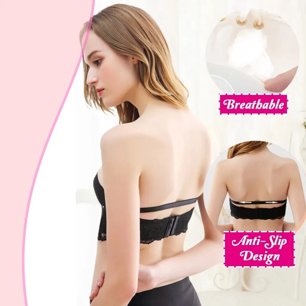 Strapless gathered bra