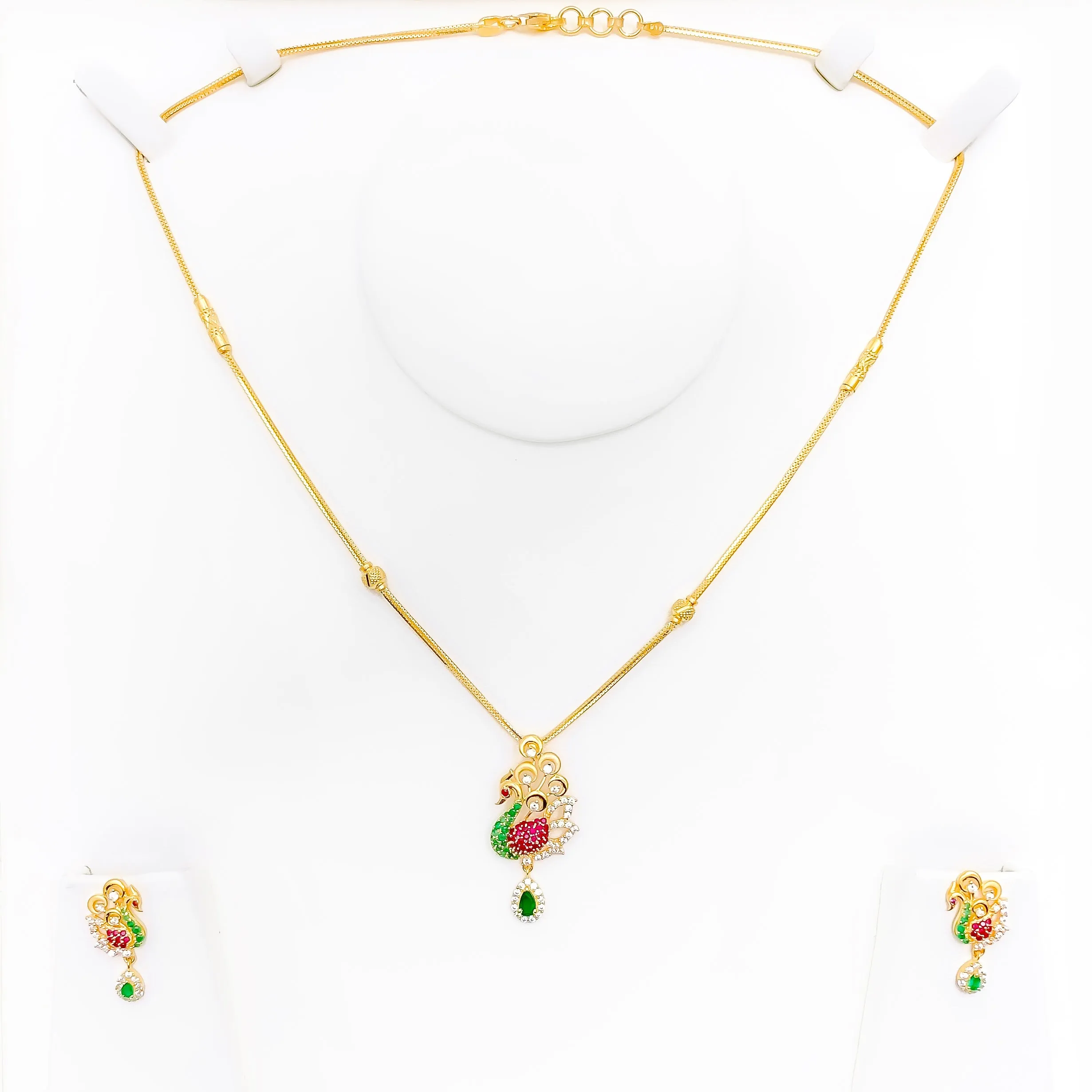 Stunning Radiant 22k Gold CZ Necklace Set