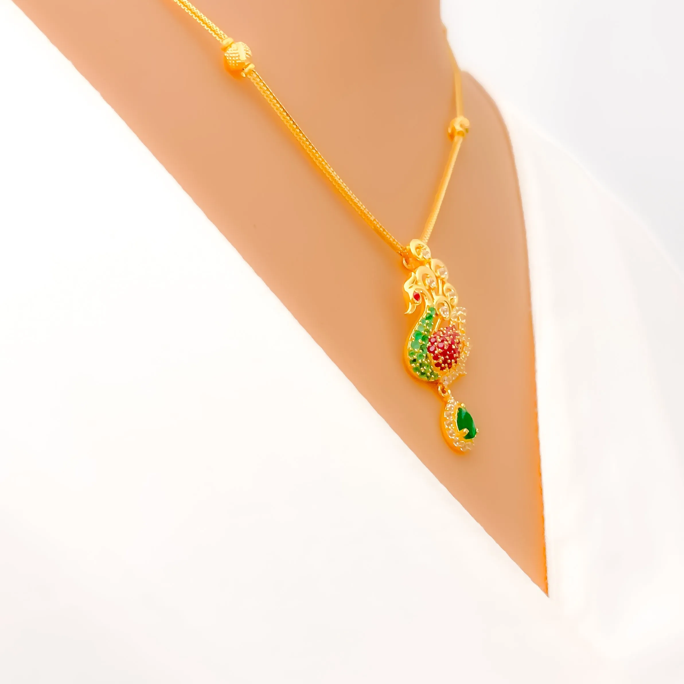 Stunning Radiant 22k Gold CZ Necklace Set