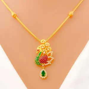 Stunning Radiant 22k Gold CZ Necklace Set