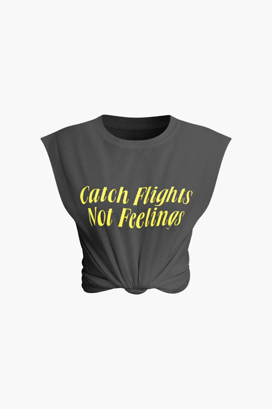 Susan - Stylish Letter Print Woman's Sleeveless T shirt