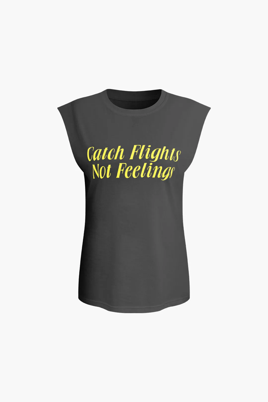 Susan - Stylish Letter Print Woman's Sleeveless T shirt