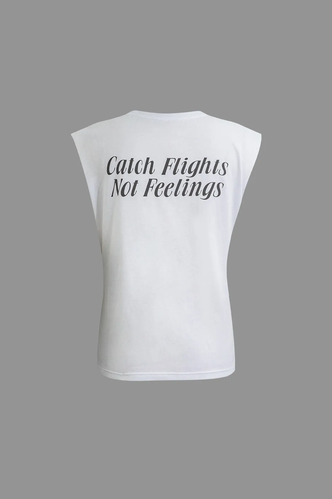 Susan - Stylish Letter Print Woman's Sleeveless T shirt