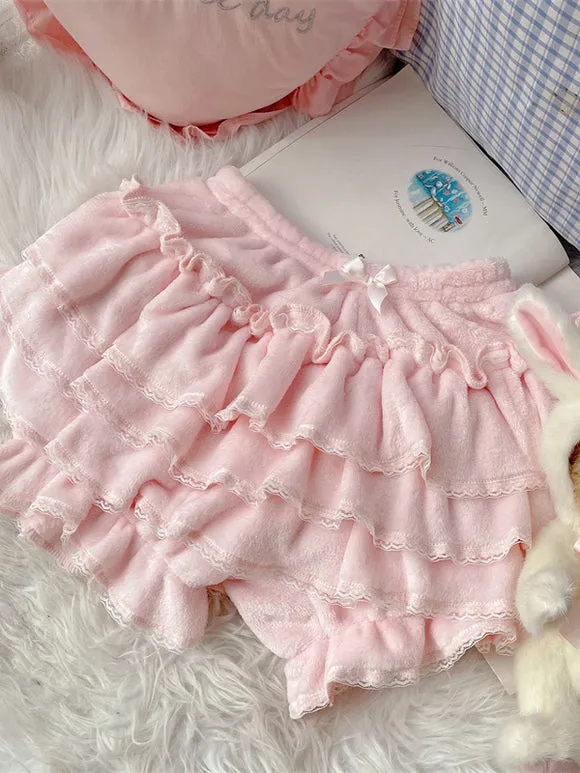 Sweet Lolita Bloomers Ruffles Lace Pink Lolita Shorts