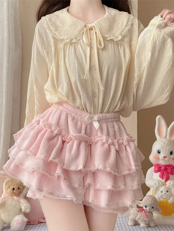 Sweet Lolita Bloomers Ruffles Lace Pink Lolita Shorts