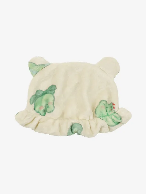 Sweet Lolita Outfits Green Ruffles Floral Print Long Sleeves Pants Hat Top