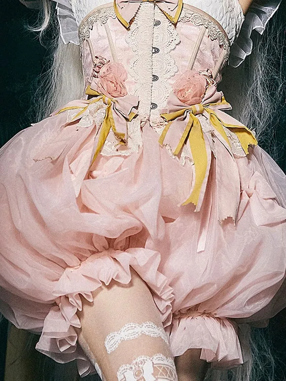 Sweet Lolita Petticoats Polyester Ruffles Bow White Lolita Underskirt