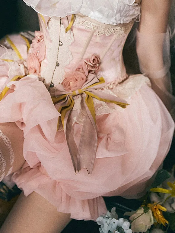 Sweet Lolita Petticoats Polyester Ruffles Bow White Lolita Underskirt