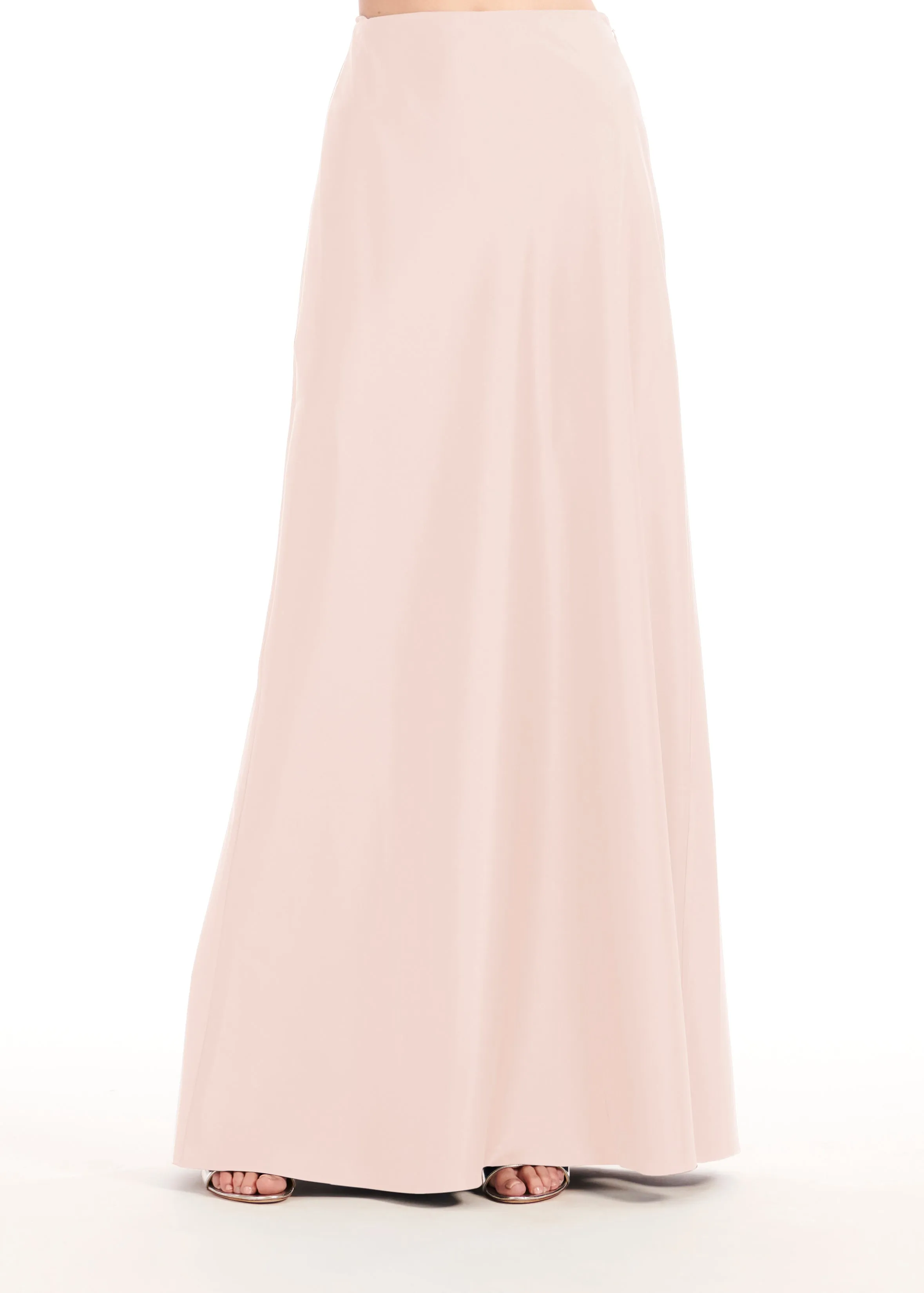 TAFFETA PUFF SLEEVE BLOUSE WITH CRYSTAL FLOWER BUTTONS BLUSH