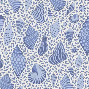 Tilda Cotton Beach - Basic Blender - Shells  - Blue