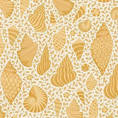 Tilda Cotton Beach - Basic Blender - Shells - Honey