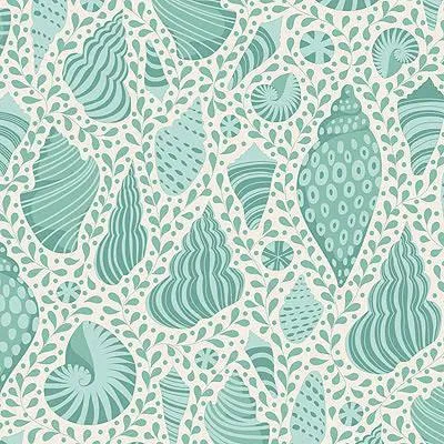 Tilda Cotton Beach - Basic Blender - Shells - Teal