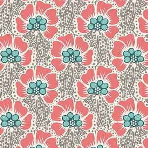 Tilda Cotton Beach - Ocean Flower - Grey