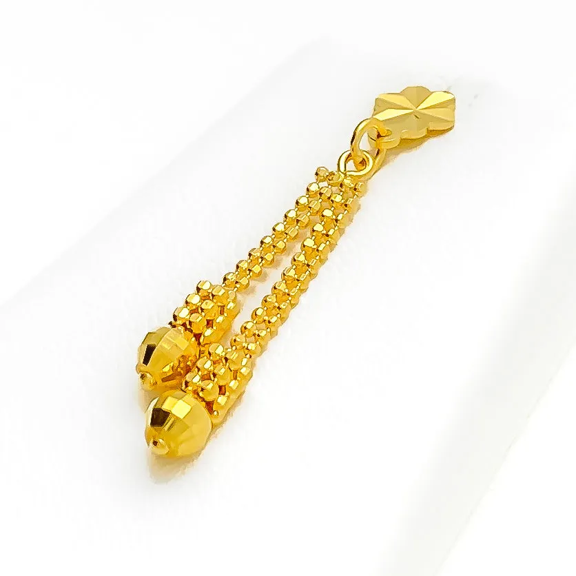 Timeless Beautiful Faceted Heart 22K Gold Necklace Set