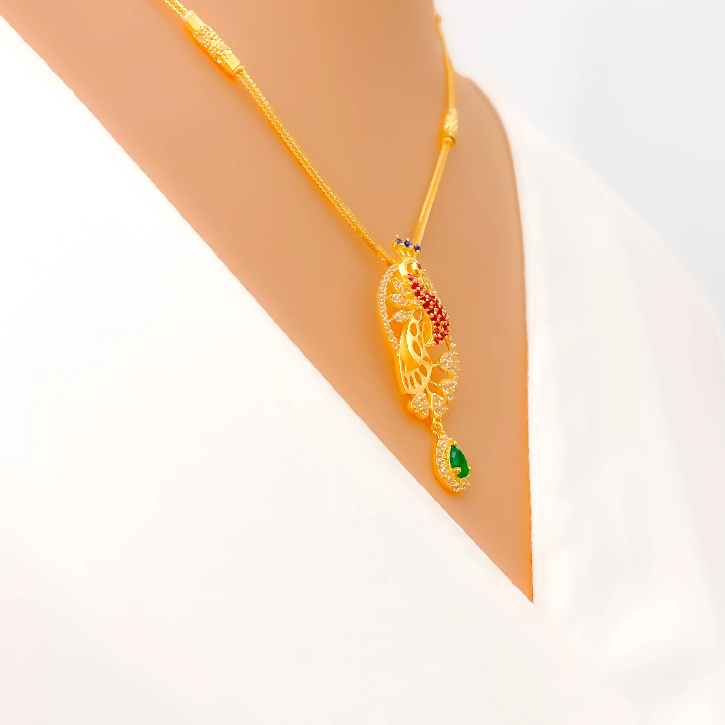Timeless Iconic 22k Gold CZ Necklace Set