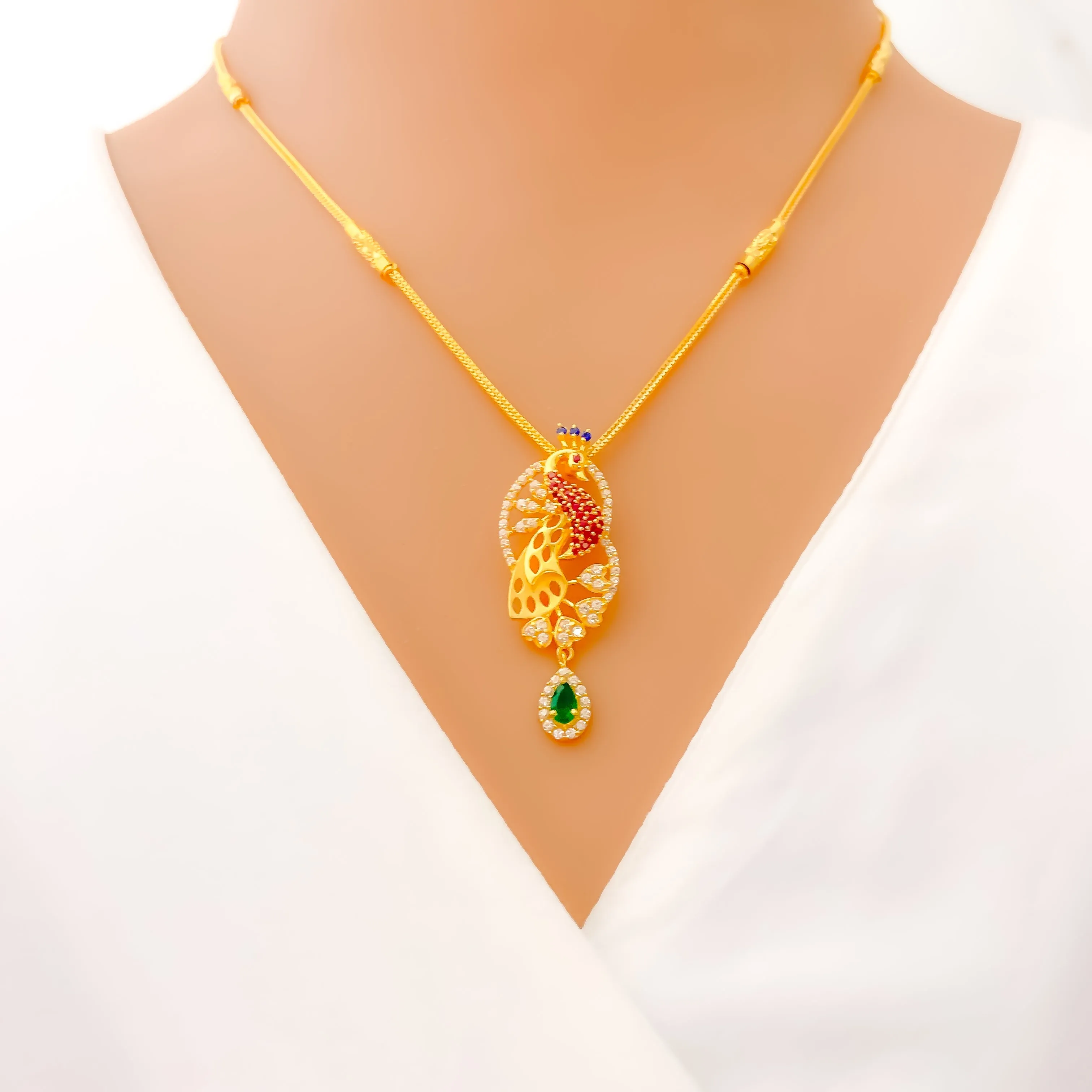 Timeless Iconic 22k Gold CZ Necklace Set