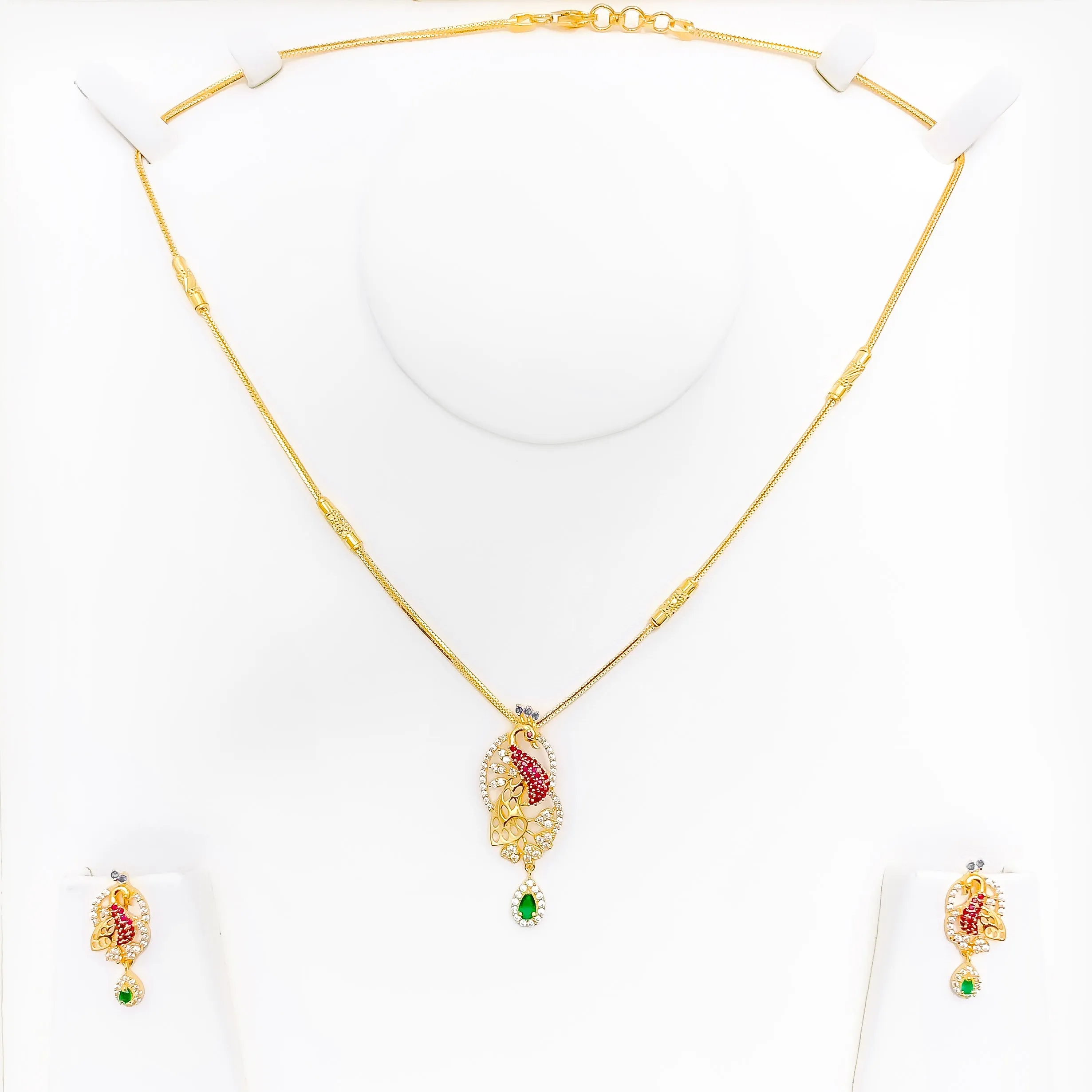 Timeless Iconic 22k Gold CZ Necklace Set