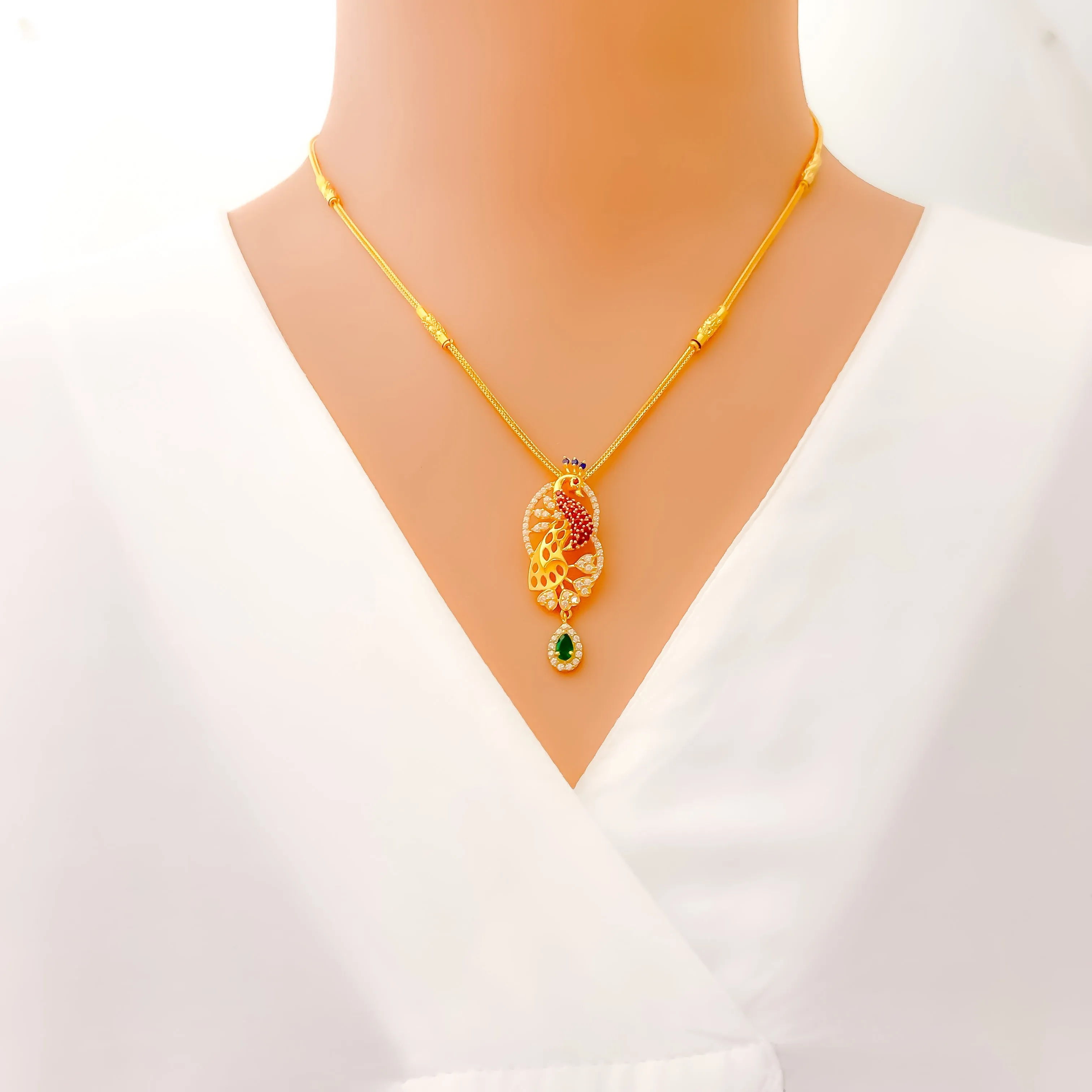 Timeless Iconic 22k Gold CZ Necklace Set