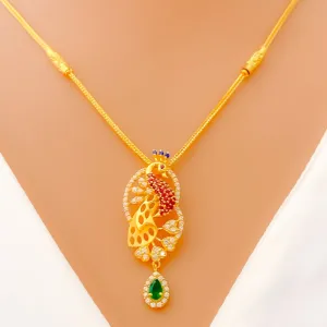 Timeless Iconic 22k Gold CZ Necklace Set