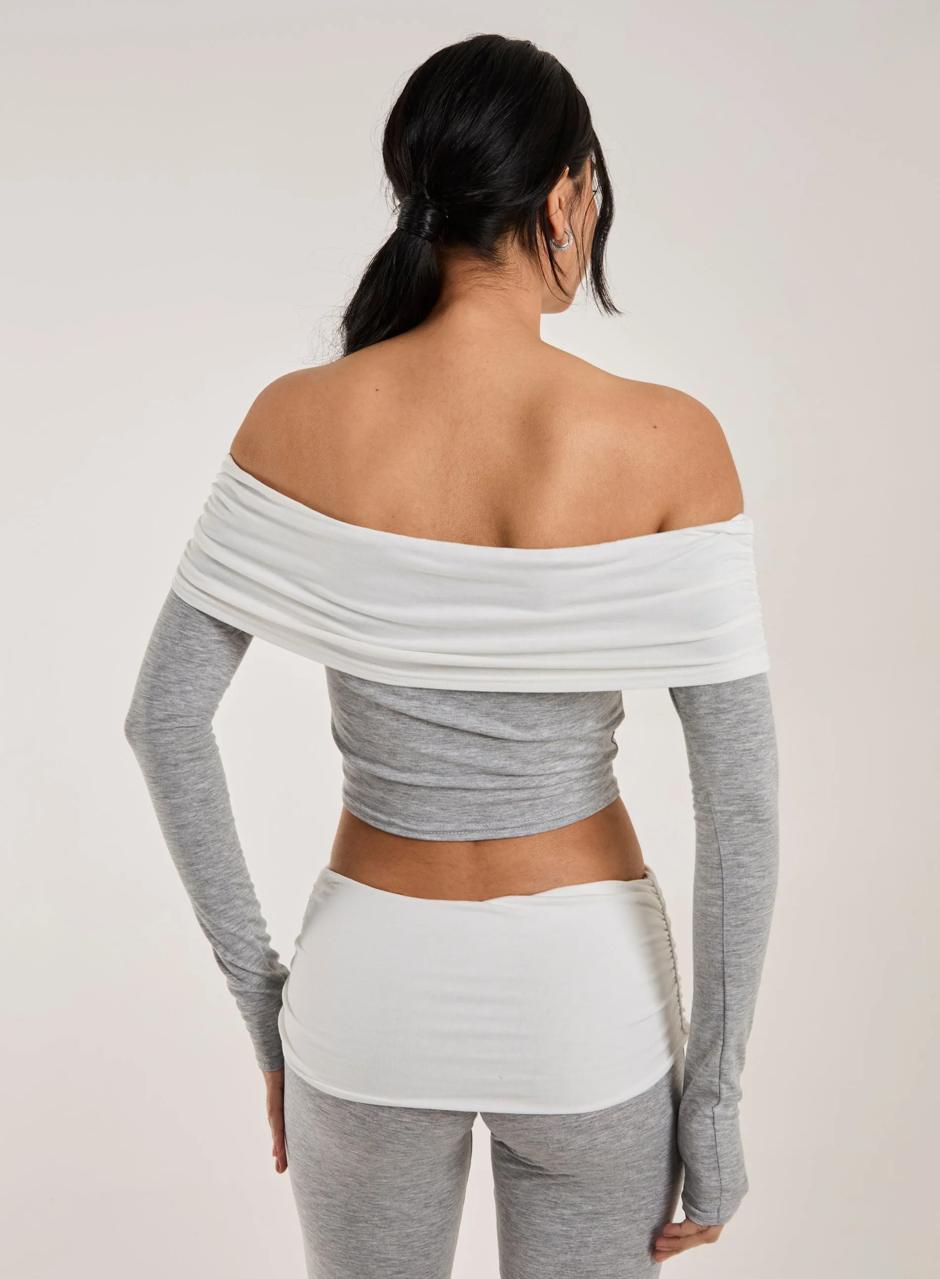 Two Tone Bardot Top