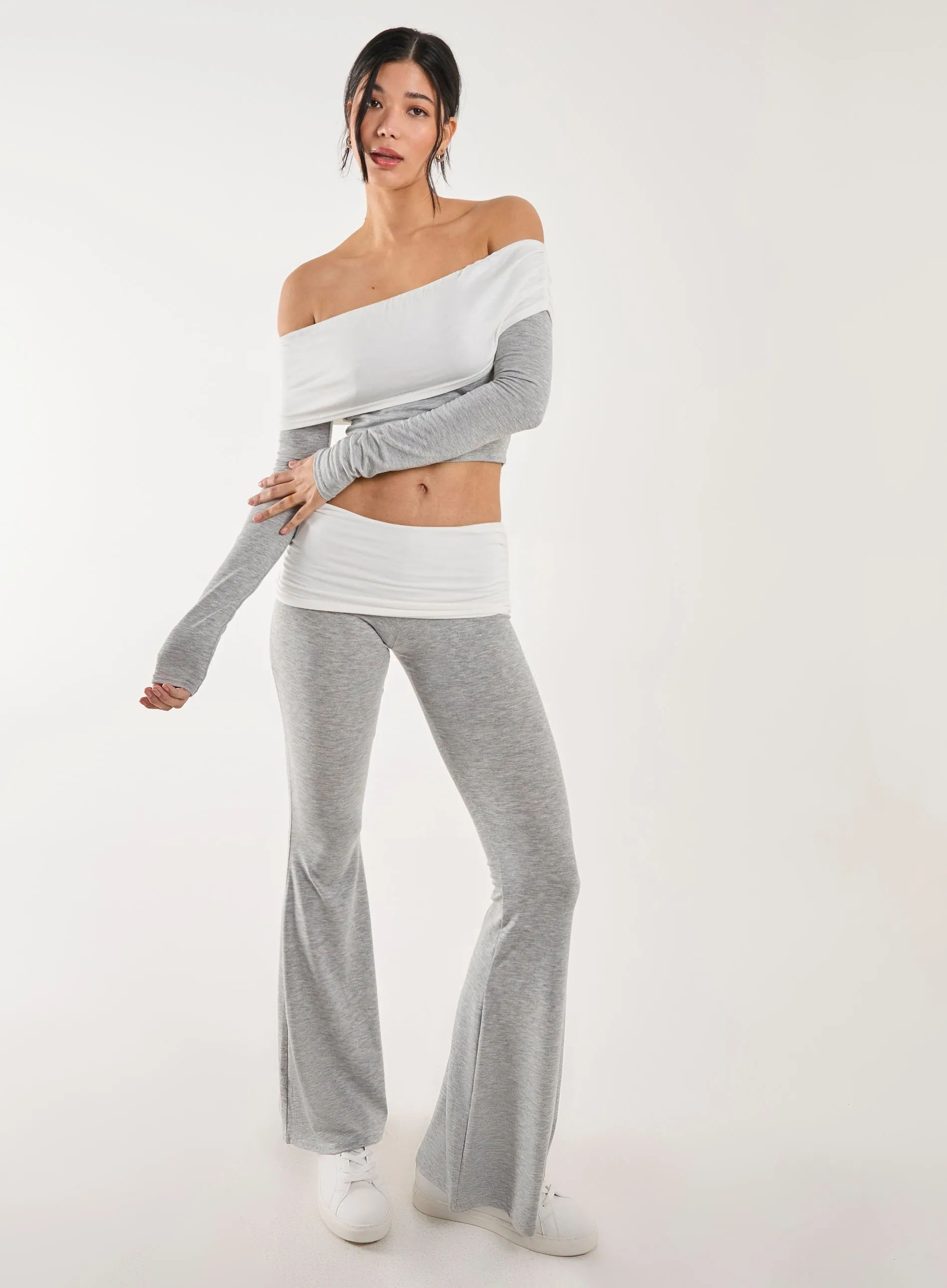 Two Tone Bardot Top