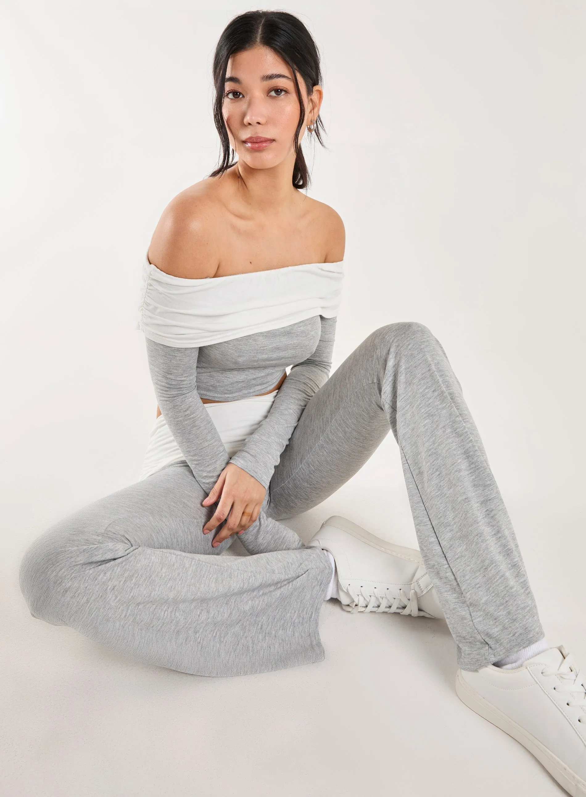 Two Tone Bardot Top