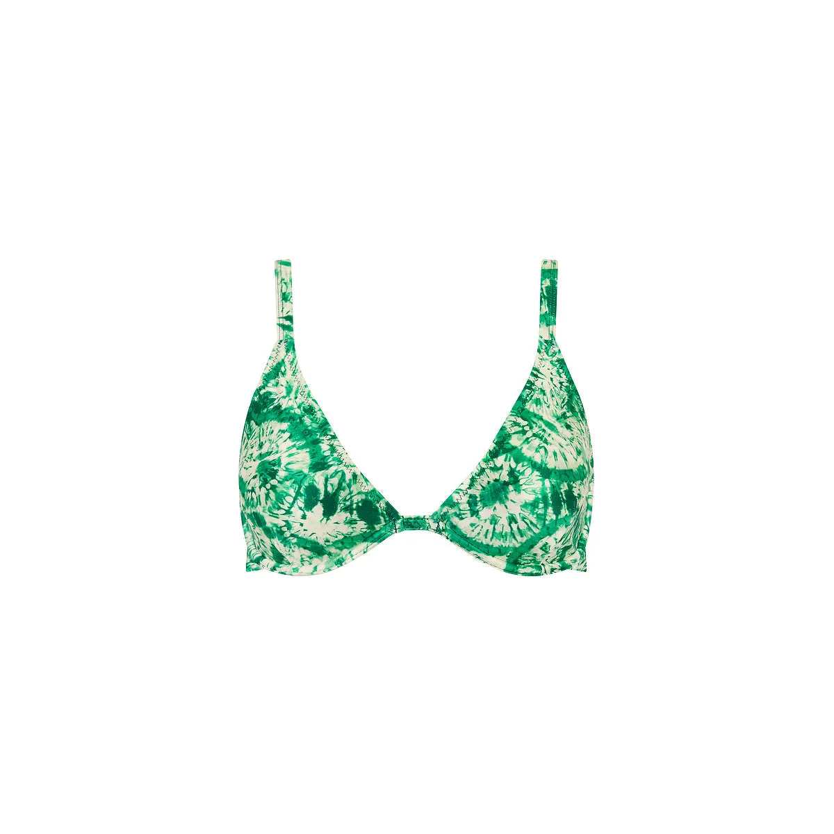 Underwire Triangle D  Cup Bikini Top - Emerald Tides