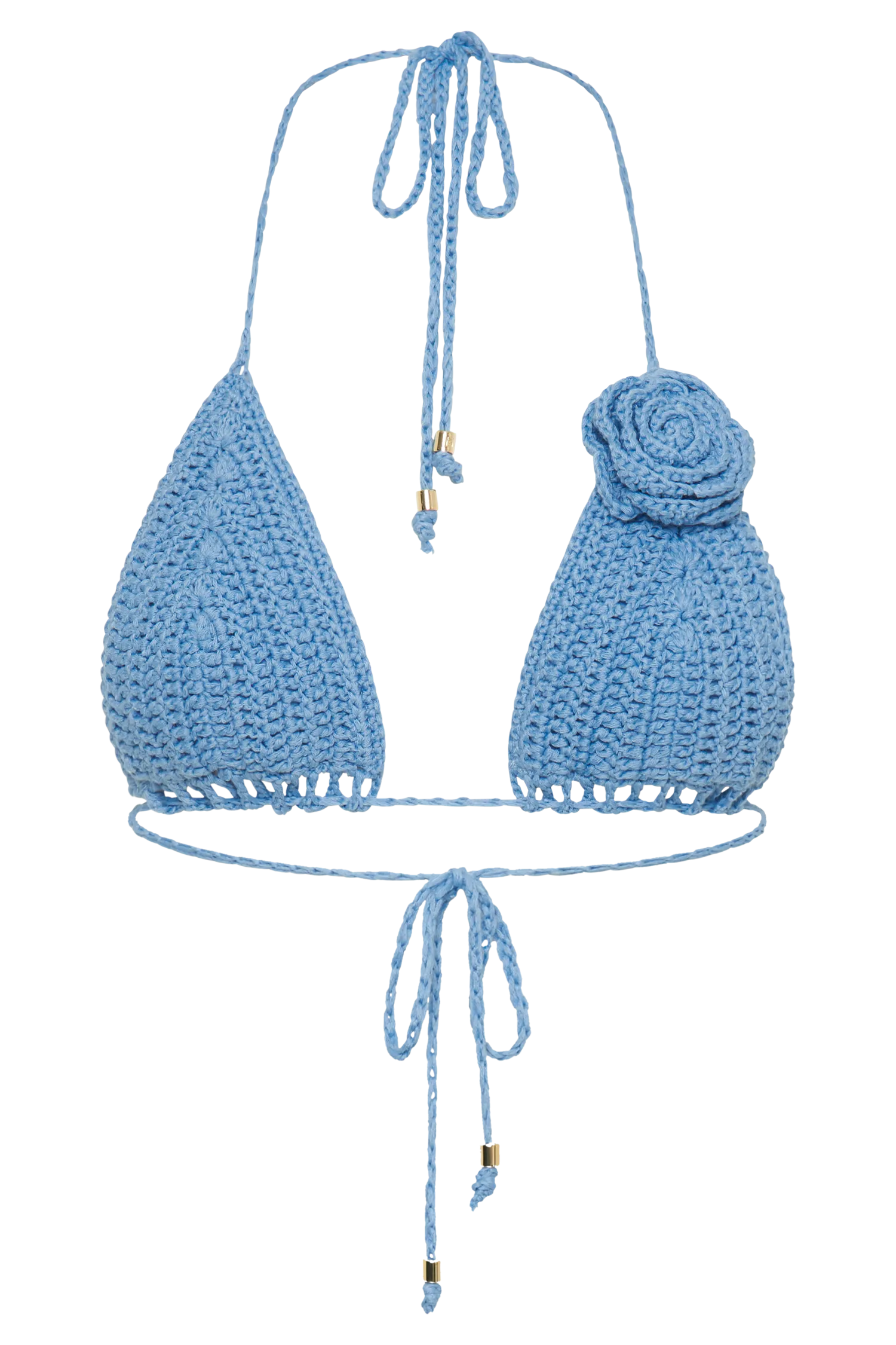 Verali Rose Crochet Bikini Top - Cornflower Blue