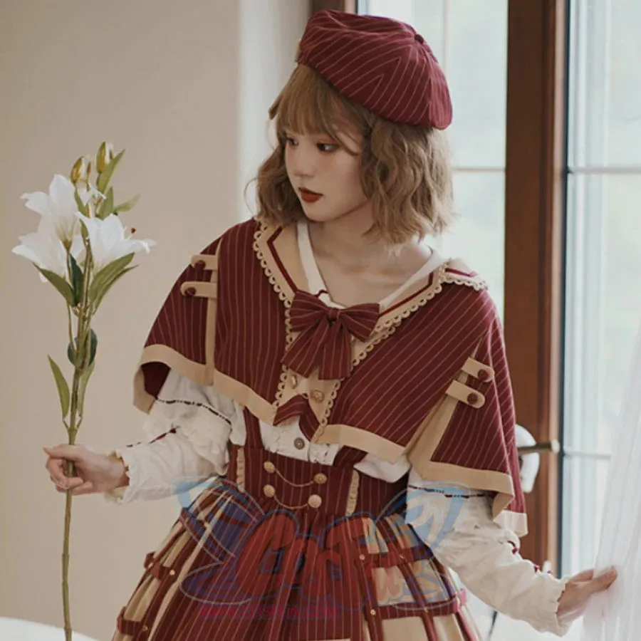 Vintage Detective Style Lolita Jumper Skirt Sets S22589