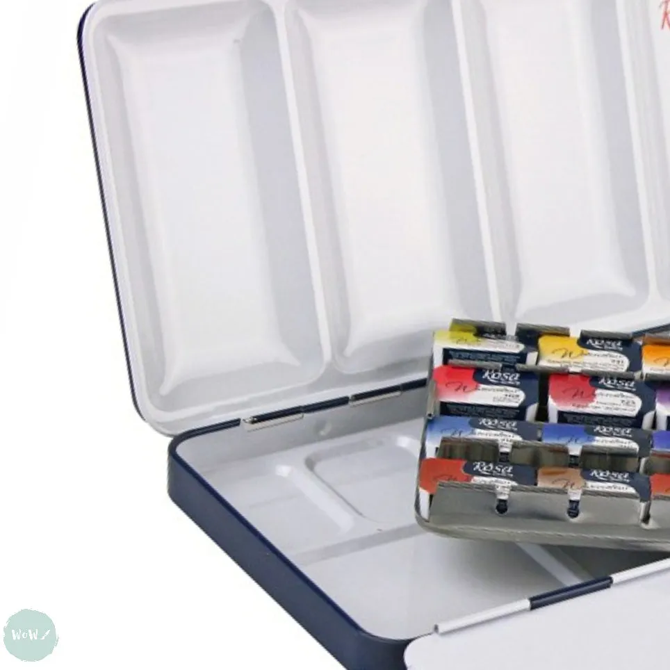 Watercolour Paint Sets - ROSA GALLERY - CLASSIC - Whole Pan Metal Tin - 14 Assorted