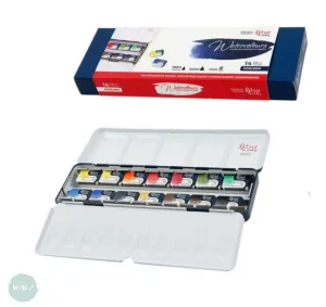 Watercolour Paint Sets - ROSA GALLERY - CLASSIC - Whole Pan Metal Tin - 14 Assorted