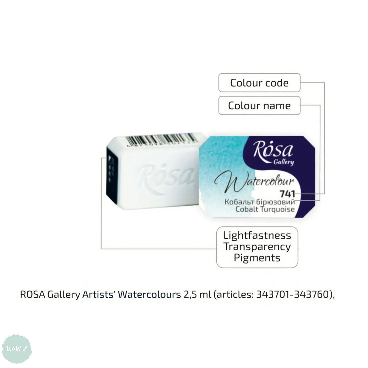 Watercolour Paint Sets - ROSA GALLERY - CLASSIC - Whole Pan Metal Tin - 14 Assorted