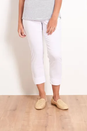 White 7/8 Taper Trapeze Pants - F12