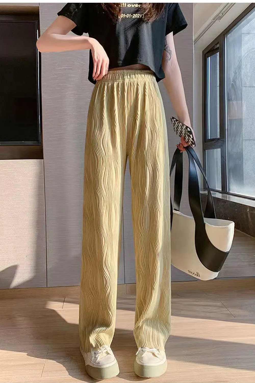 Wide Leg Elegant Pleated Long Pants