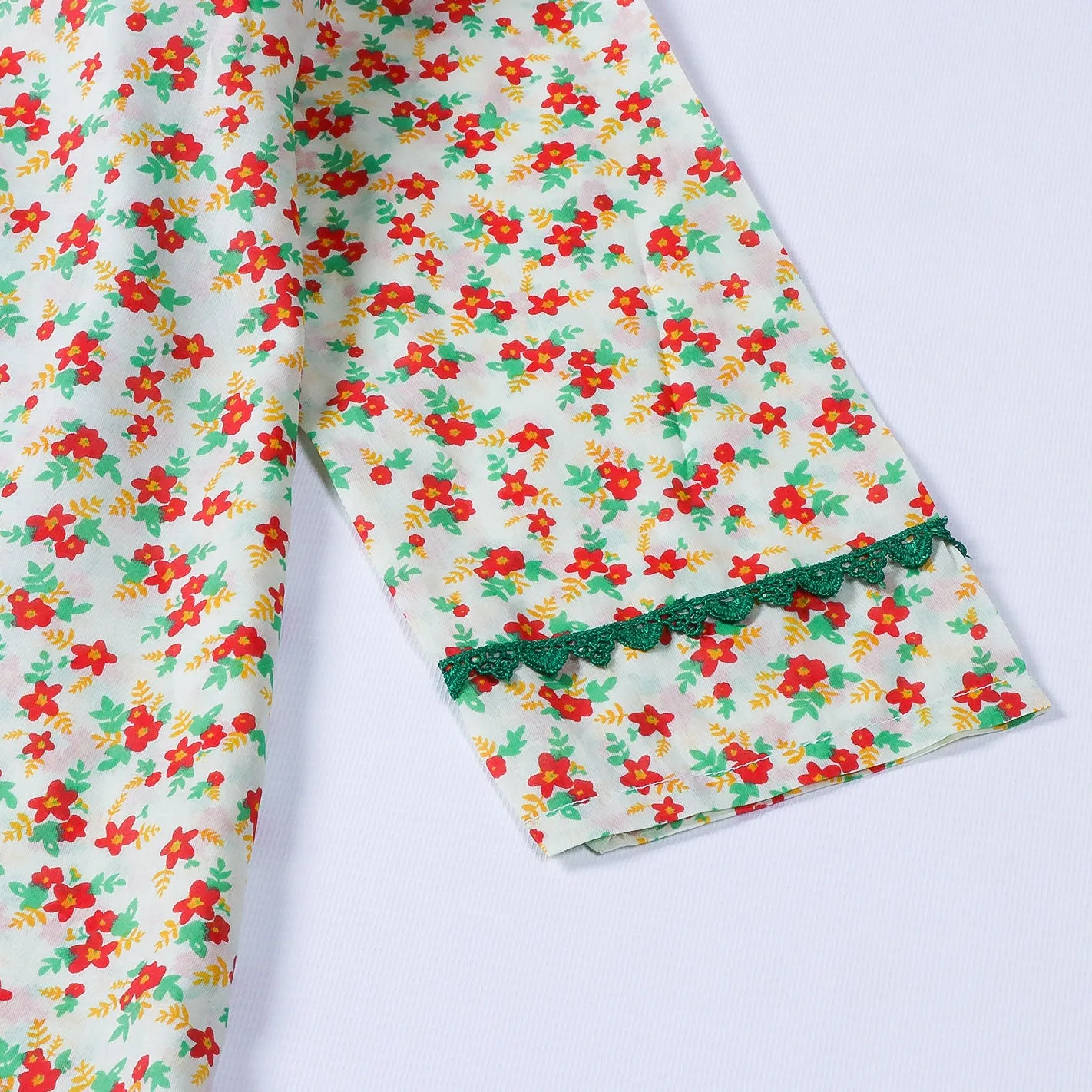 Women's 2Pcs Printed Suit Color Light-Green