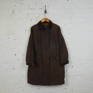 Womens Barbour Newbury Wax Jacket Coat - Brown - Womens L