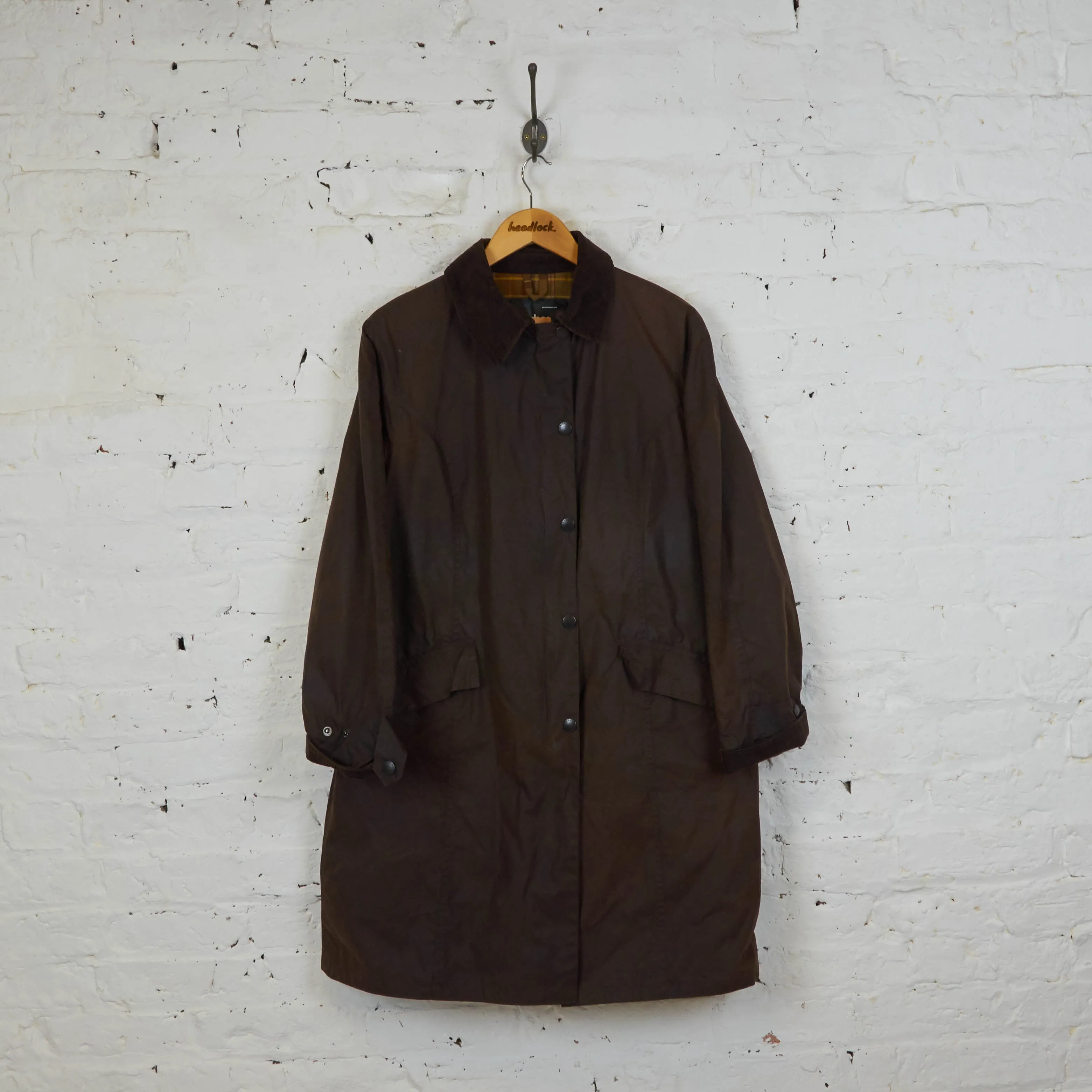 Womens Barbour Newbury Wax Jacket Coat - Brown - Womens L